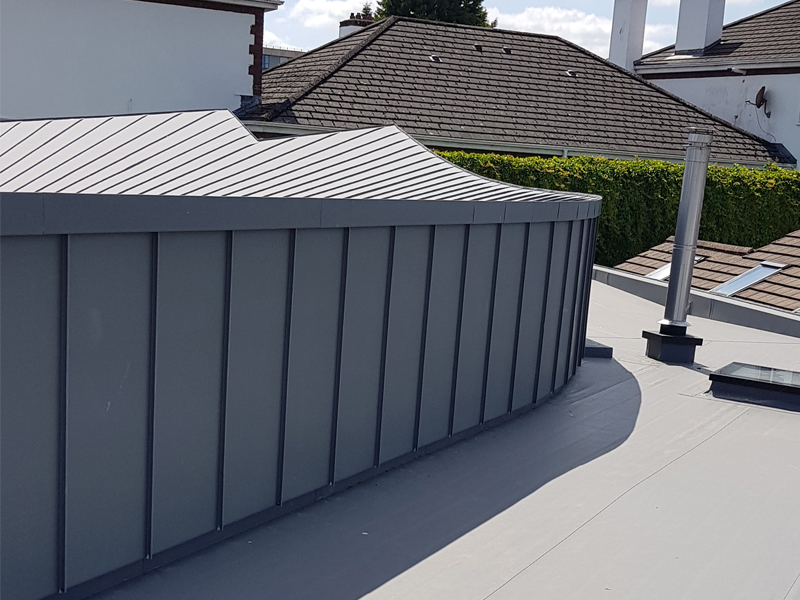 VM Zinc Quartz & Fatra PVC Membrane, Limerick A & A Quinn Roofing